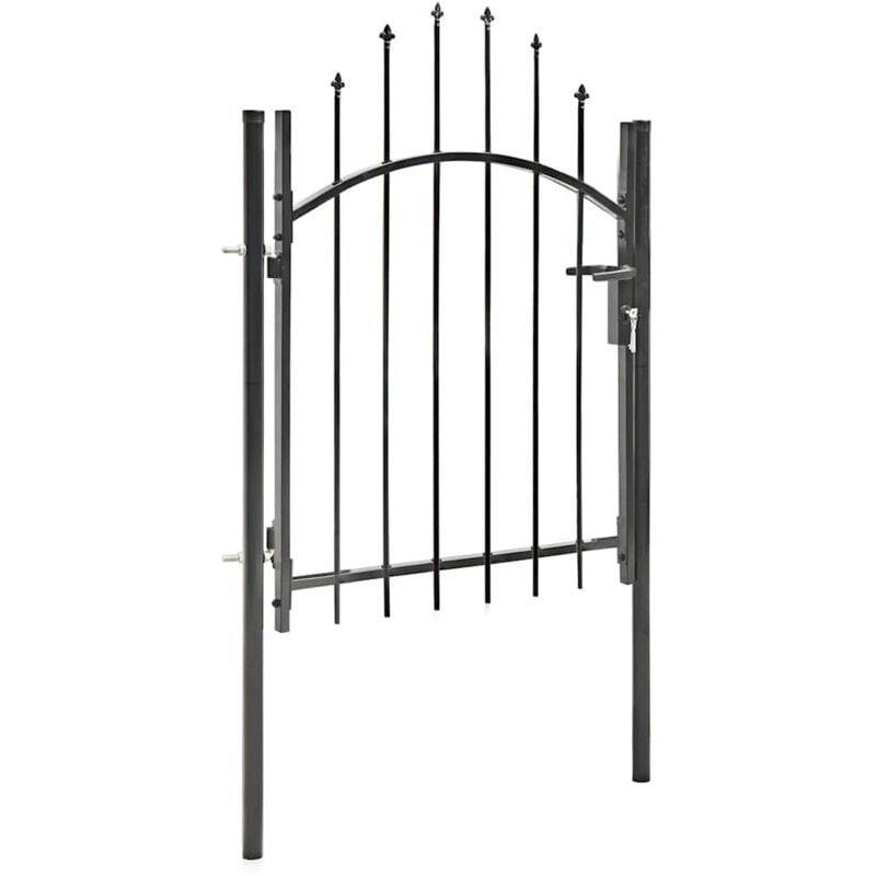 

Puerta de jardín de acero negro 1x1,5 m - Negro - Vidaxl