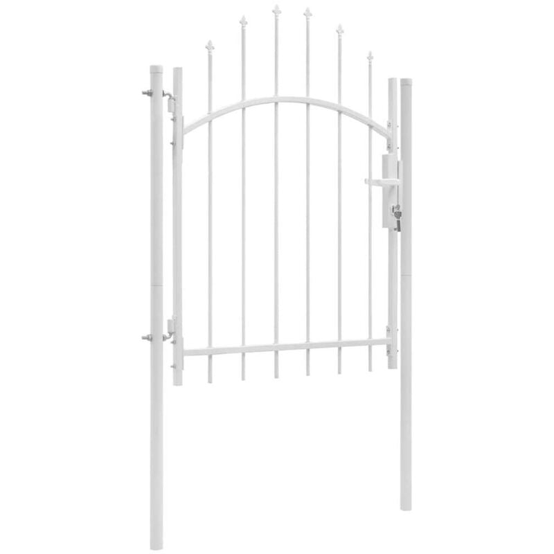 

vidaXL Puerta de jardín de acero blanco 1x2 m - Blanco