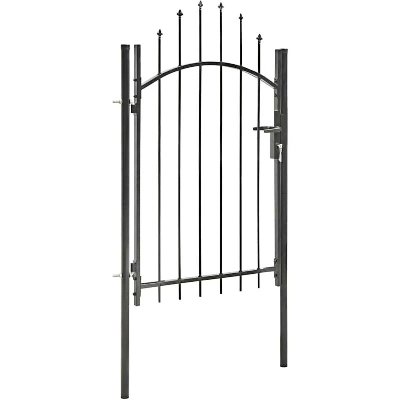 

Puerta de jardín de acero negro 1x2 m - Negro - Vidaxl