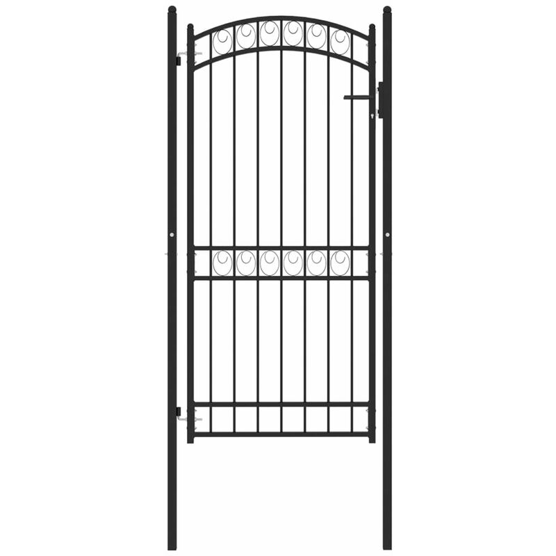 

Puerta de jardin con arco superior acero negro 100x200 cm