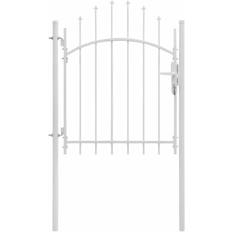 

Puerta de jardín de acero blanco 1x1,75 m