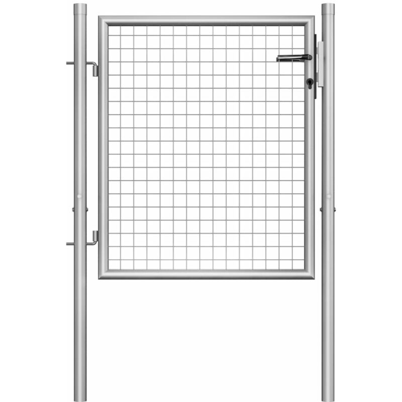 

Puerta de jardín de acero galvanizado plateado 105x125 cm