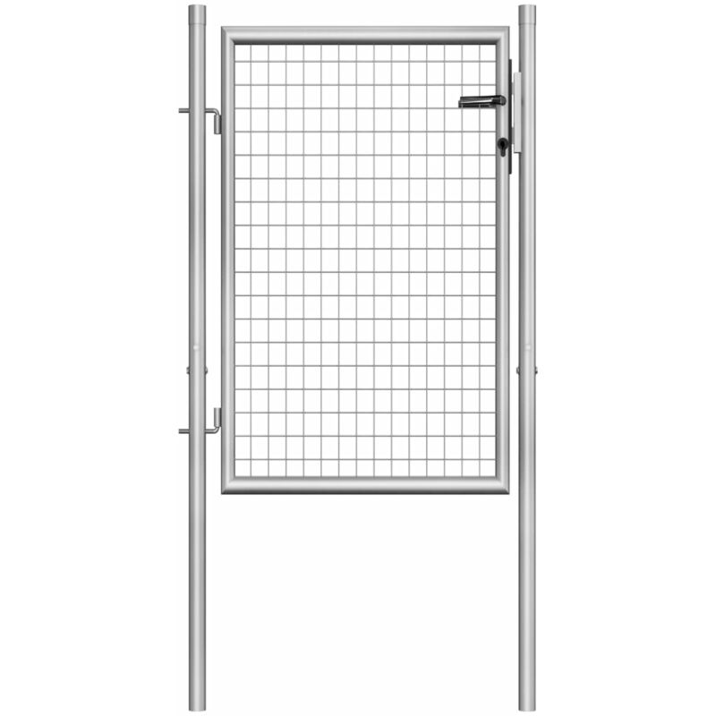 

Puerta de jardín de acero galvanizado plateado 105x150 cm