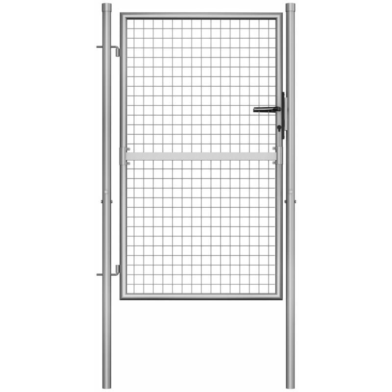 

Puerta de jardín de acero galvanizado plateado 105x175 cm