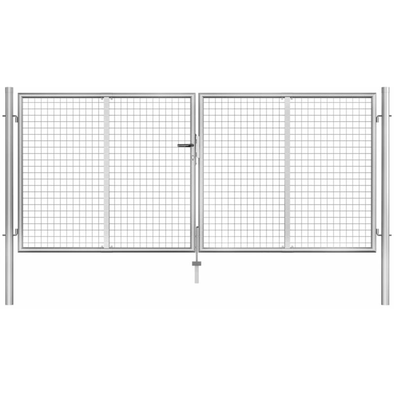 

Puerta de jardin de acero galvanizado plateado 306x175 cm
