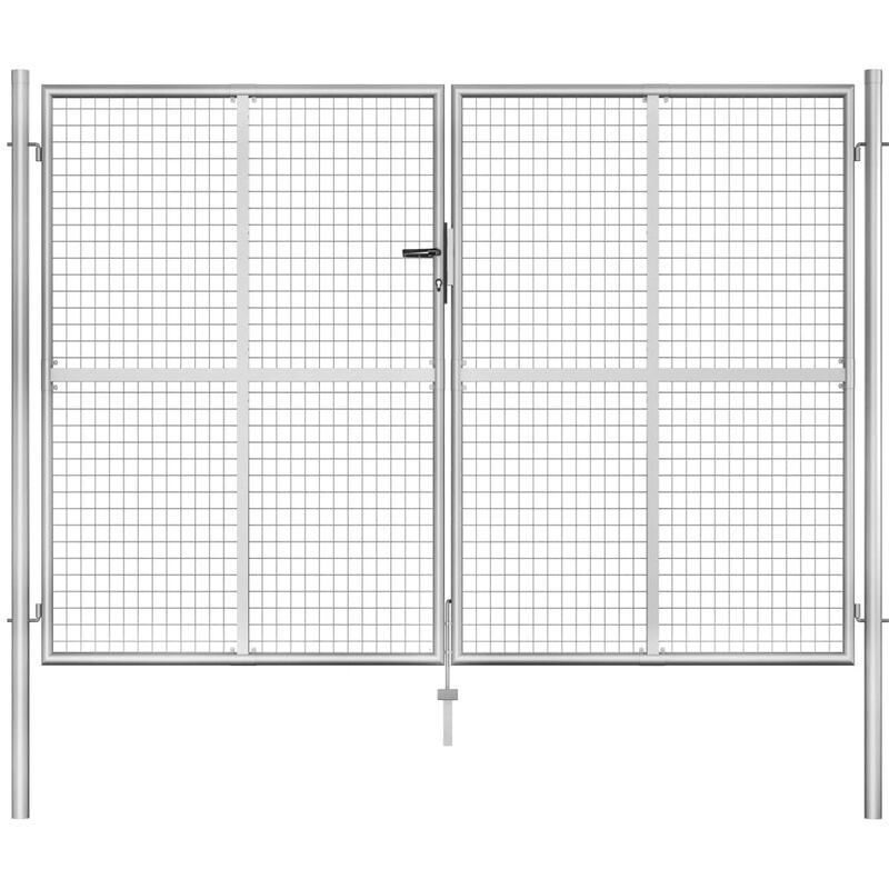 

BHD - Puerta de jardín de acero galvanizado plateado 306x225 cm