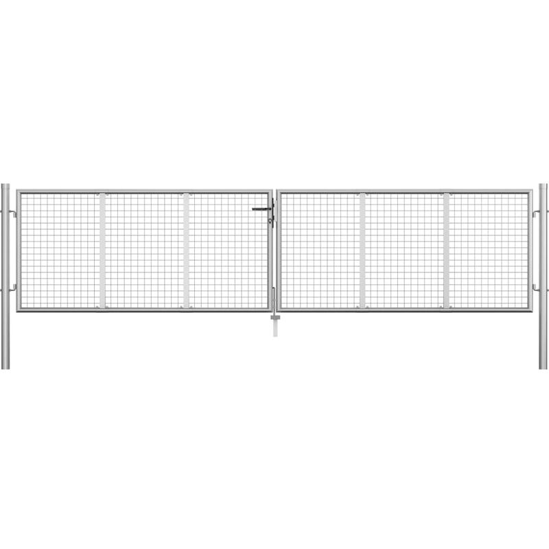 

Puerta de jardín de acero galvanizado plateado 415x125 cm - Plateado - Vidaxl