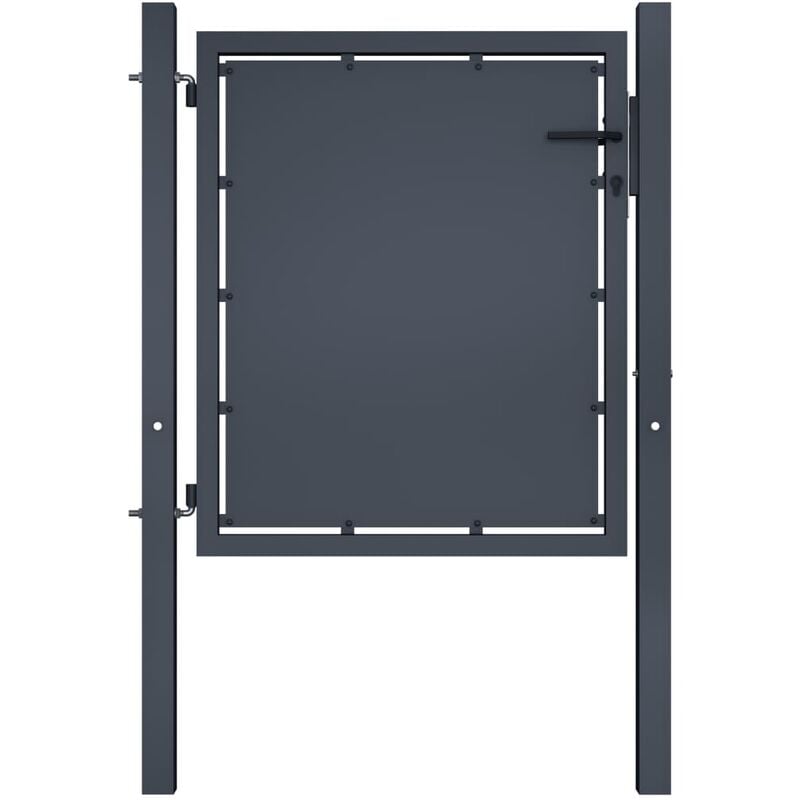 

Puerta de jardín de acero gris antracita 100x100 cm