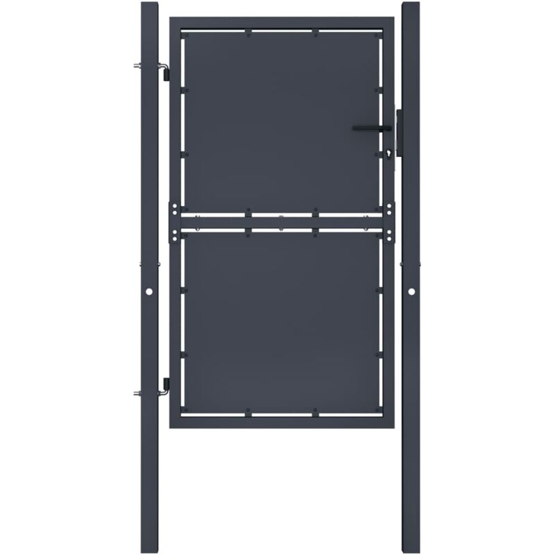 

Puerta de jardín de acero gris antracita 100x175 cm - Antracita - Vidaxl