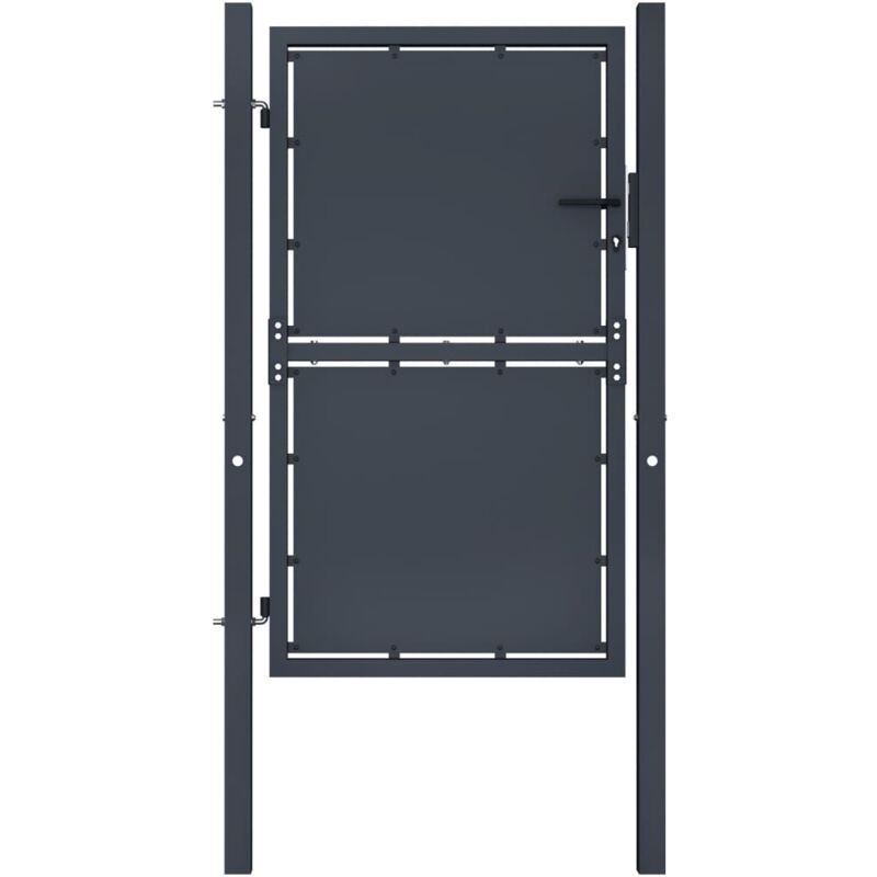 

Puerta de jardín de acero gris antracita 100x200 cm - Antracita - Vidaxl