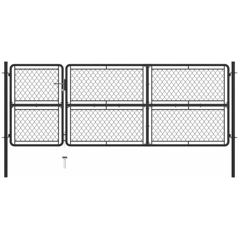 

Puerta de jardín de acero gris antracita 125x350 cm