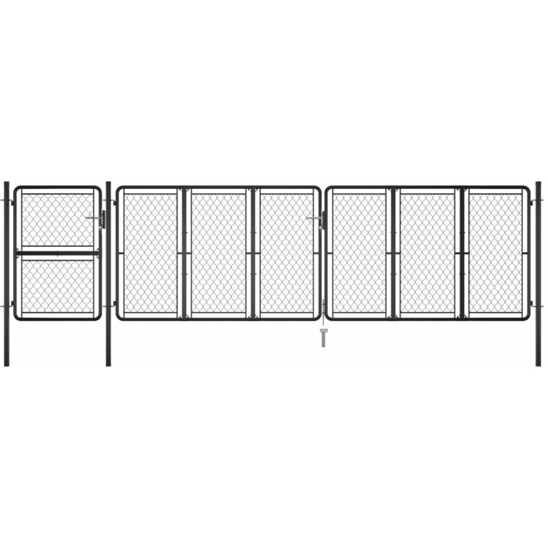 

Puerta de jardín de acero gris antracita 125x495 cm