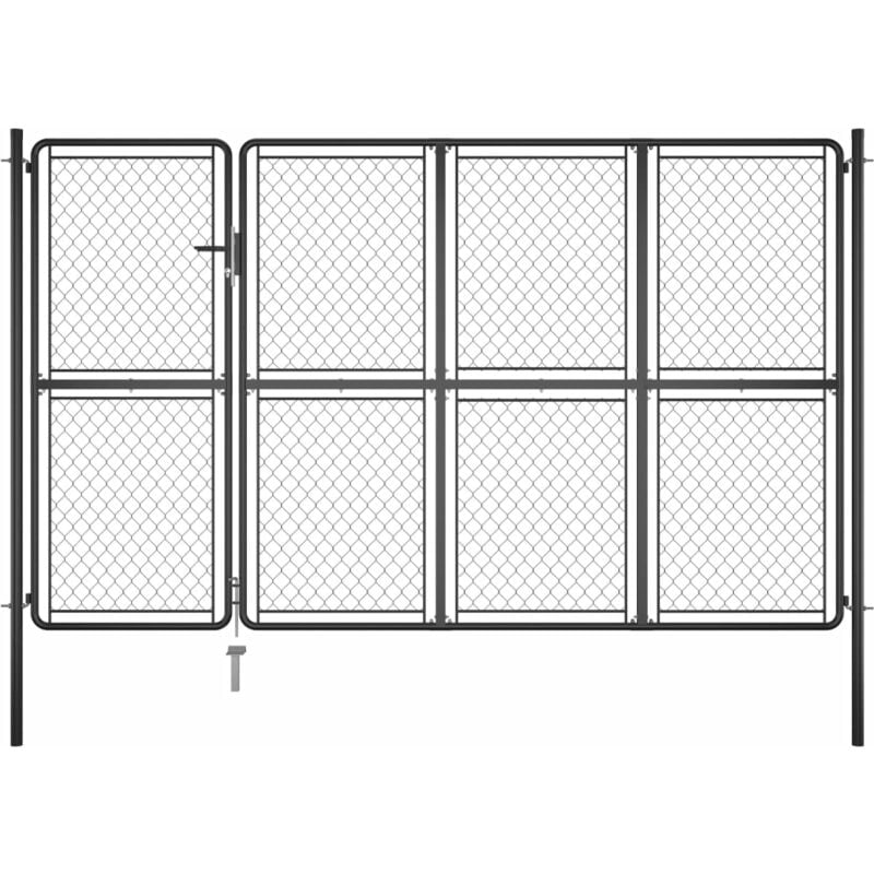 

Puerta de jardín de acero gris antracita 200x350 cm