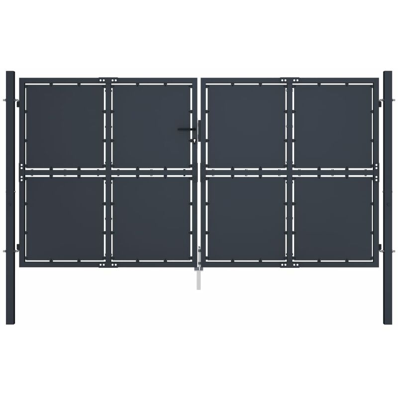 

BHD - Puerta de jardín de acero gris antracita 300x150 cm