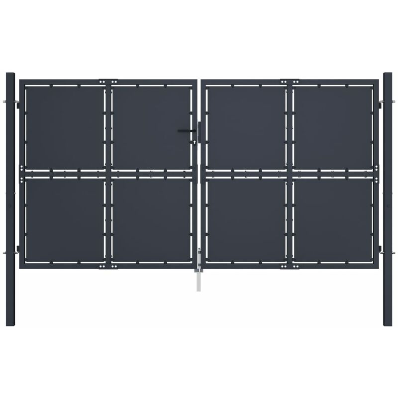 

Puerta de jardín de acero gris antracita 300x200 cm