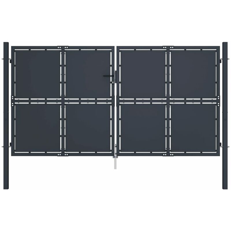 

Puerta de jardín de acero gris antracita 300x200 cm - Antracita - Vidaxl