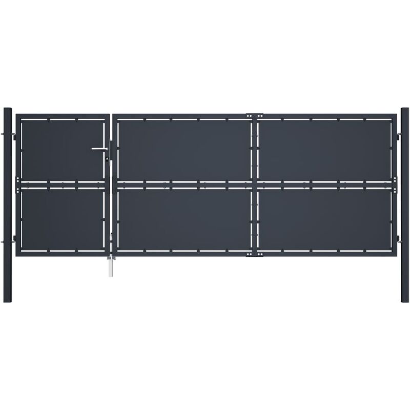 

Puerta de jardín de acero gris antracita 350x125 cm