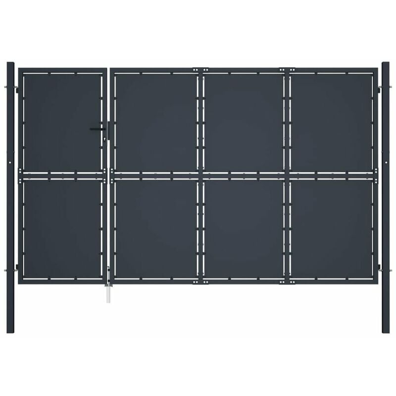 

Puerta de jardin de acero gris antracita 350x150 cm