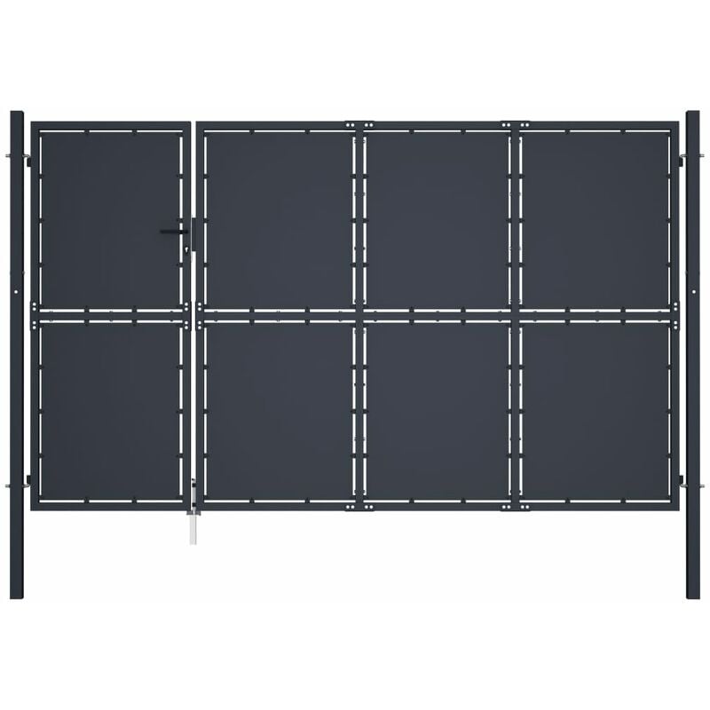 

Puerta de jardín de acero gris antracita 350x175 cm