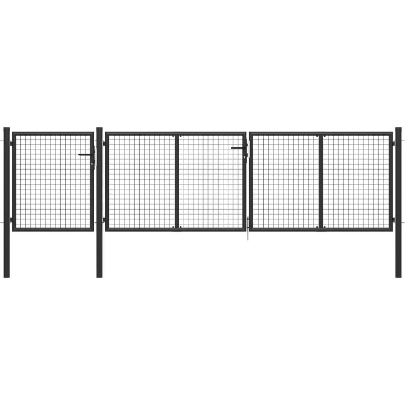 

Puerta de jardín de acero gris antracita 400x100 cm