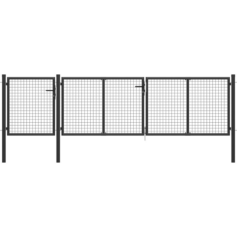 

Puerta de jardín de acero gris antracita 400x100 cm - Antracita - Vidaxl