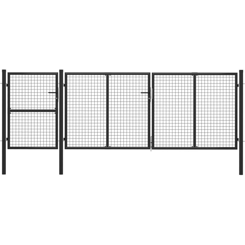 

Puerta de jardín de acero gris antracita 400x125 cm