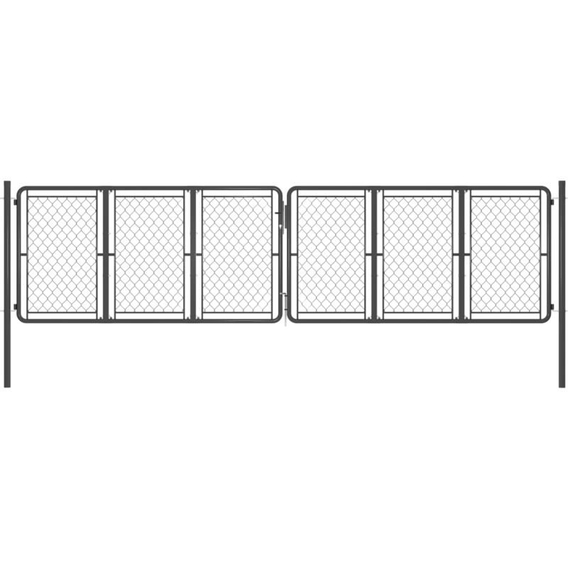 

Puerta de jardín de acero gris antracita 400x125 cm - Antracita - Vidaxl