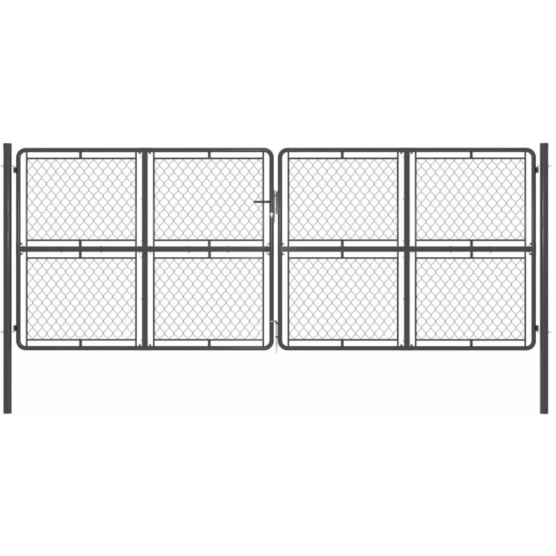 

Puerta de jardín de acero gris antracita 400x150 cm