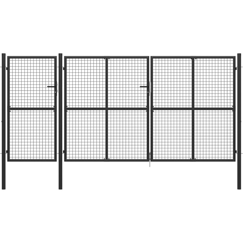 

BHD - Puerta de jardín de acero gris antracita 400x200 cm