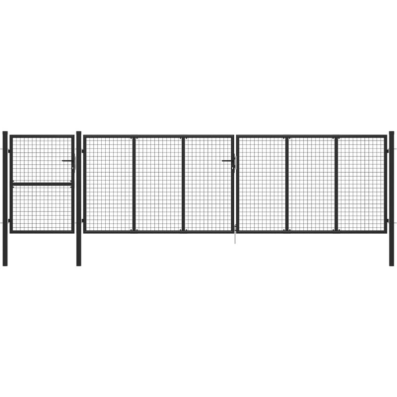 

BHD - Puerta de jardín de acero gris antracita 500x125 cm