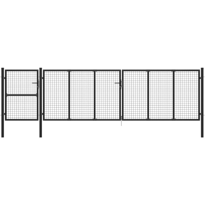 

Puerta de jardín de acero gris antracita 500x125 cm - Antracita - Vidaxl