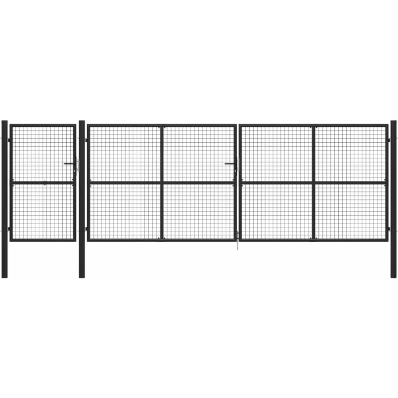 

Puerta de jardín de acero gris antracita 500x150 cm