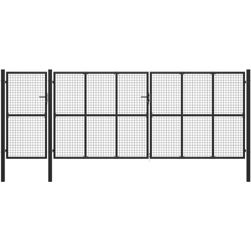 

Puerta de jardín de acero gris antracita 500x200 cm - Antracita - Vidaxl