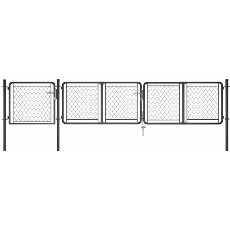 

Puerta de jardín de acero gris antracita 75x395 cm