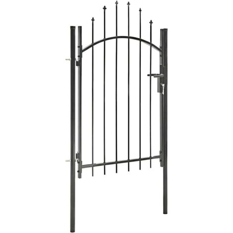 Puerta de jardín de acero negro 1x2 m
