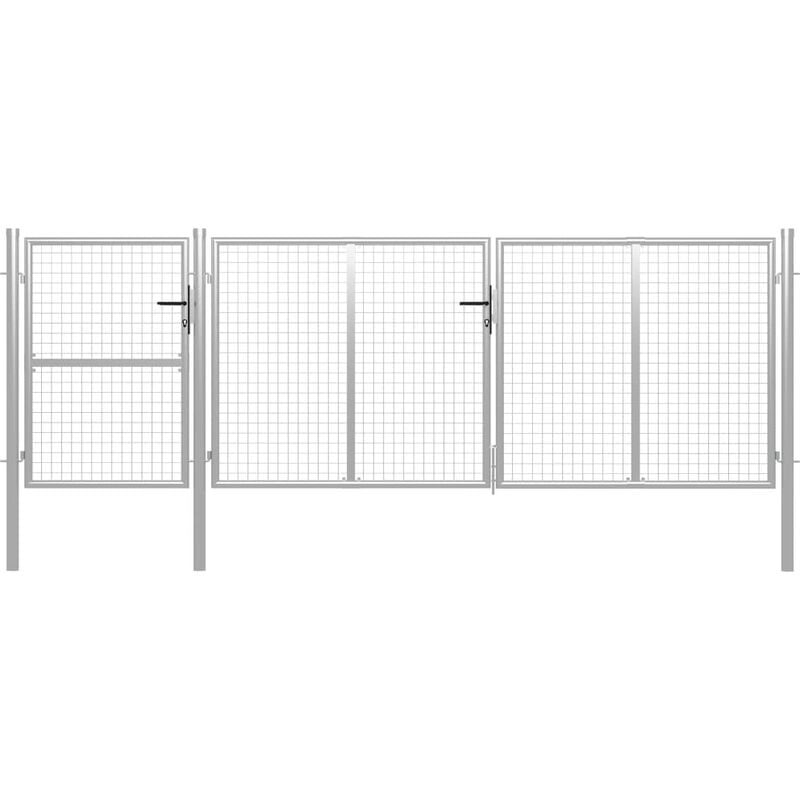 

Puerta de jardín de acero plateado 400x125 cm