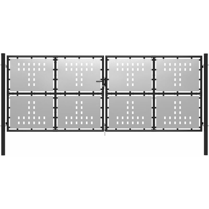 

Puerta de jardín de acero plateado 400x150 cm - Plateado - Vidaxl