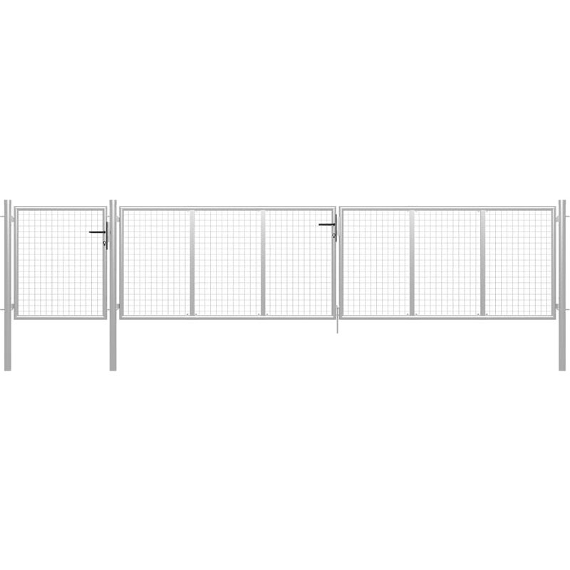 

Puerta de jardín de acero plateado 500x100 cm