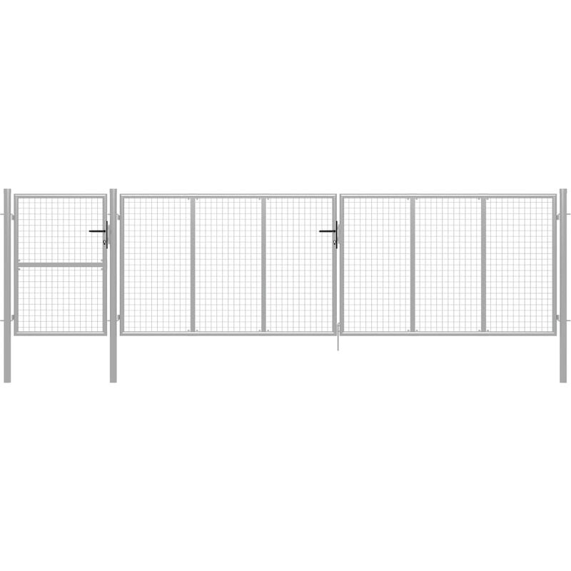 

Puerta de jardín de acero plateado 500x125 cm