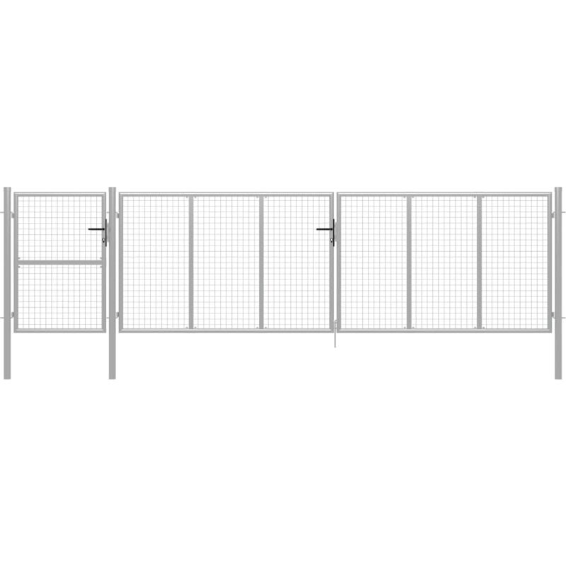 

Puerta de jardín de acero plateado 500x125 cm - Plateado - Vidaxl