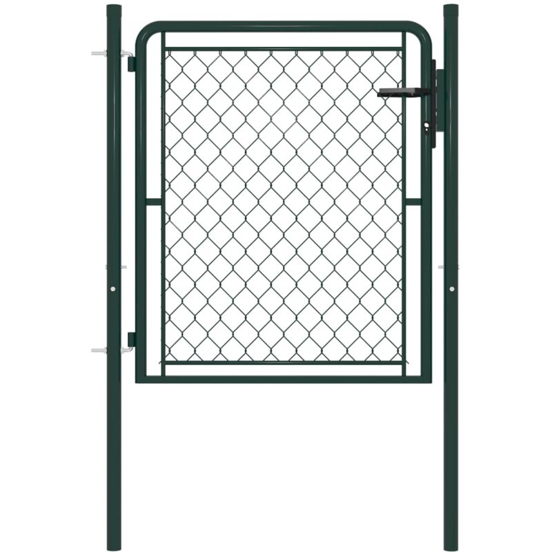 

vidaXL Puerta de jardín de acero verde 100x100 cm - Verde