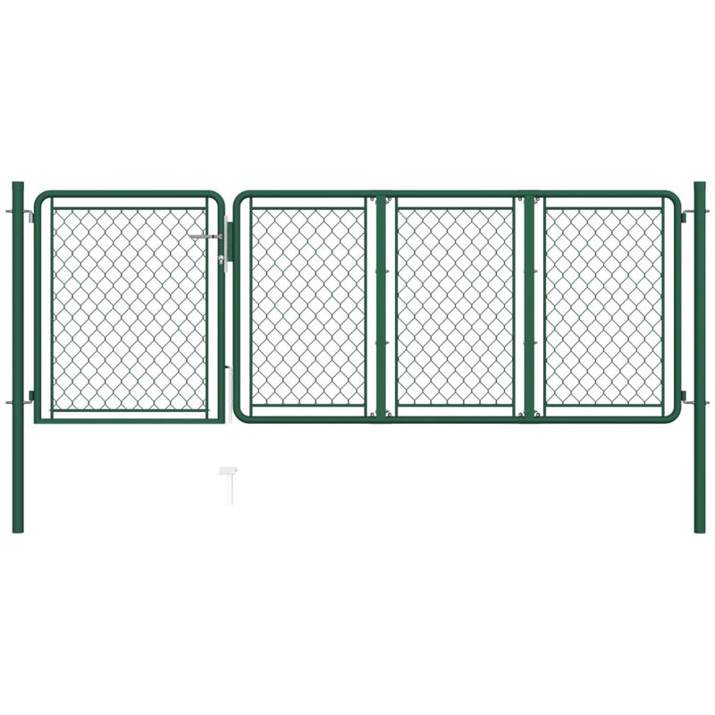 

Puerta de jardín de acero verde 100x350 cm
