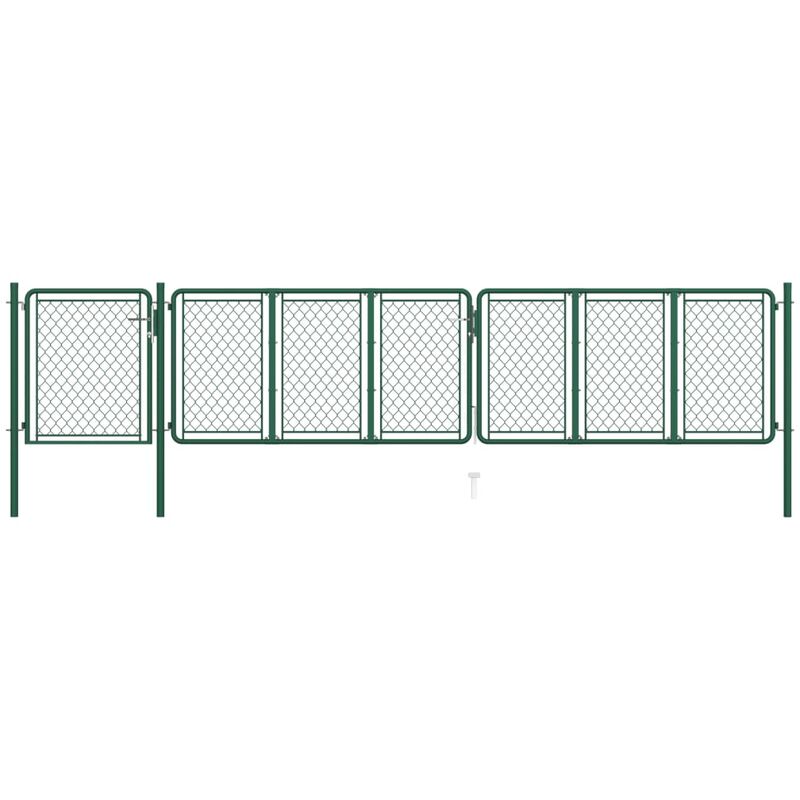 

Puerta de jardín de acero verde 100x495 cm