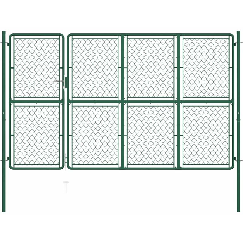 

Puerta de jardín de acero verde 150x350 cm