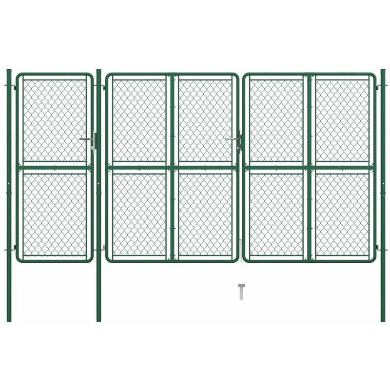 

Happyshopping - Puerta de jardin de acero verde 150x395 cm