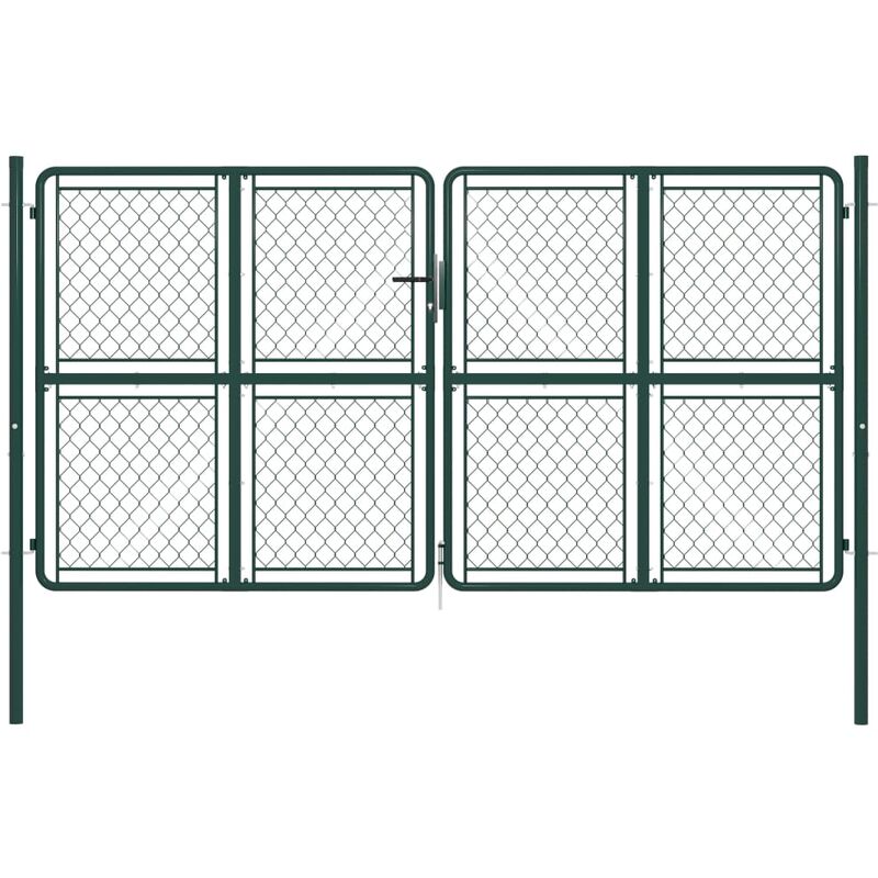 

Puerta de jardín de acero verde 300x150 cm