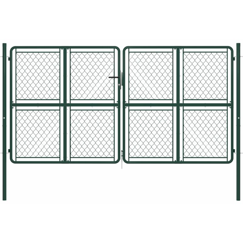 

Puerta de jardín de acero verde 300x150 cm - Verde - Vidaxl