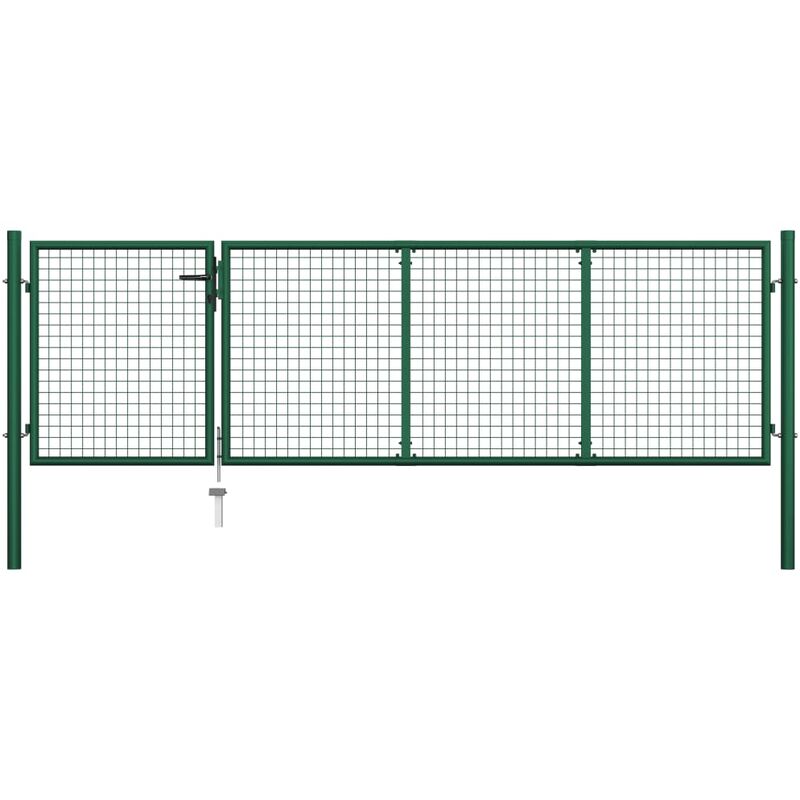 

Puerta de jardín de acero verde 350x100 cm