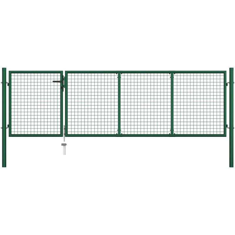 

Puerta de jardín de acero verde 350x100 cm - Verde - Vidaxl