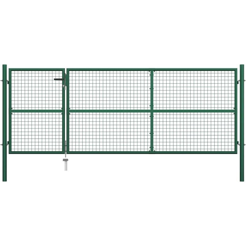 

Puerta de jardín de acero verde 350x125 cm - Verde - Vidaxl